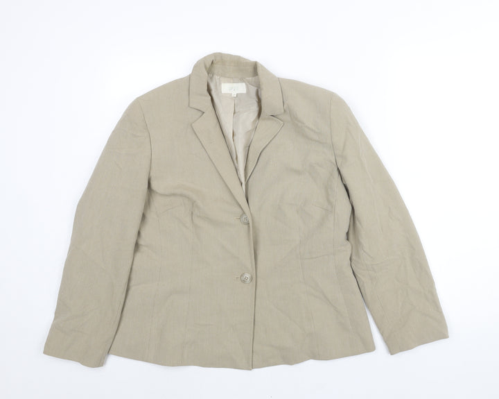 Marks and Spencer Womens Beige Jacket Blazer Size 16 Button