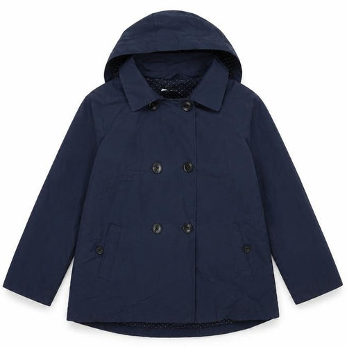 Mango Girls Blue Trench Coat Coat Size 10 Years Button - Hooded