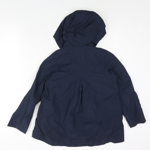 Mango Girls Blue Trench Coat Coat Size 10 Years Button - Hooded