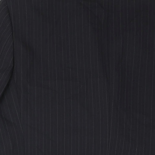 Marks and Mens Blue Striped Polyester Jacket Suit Jacket Size 42 Regular