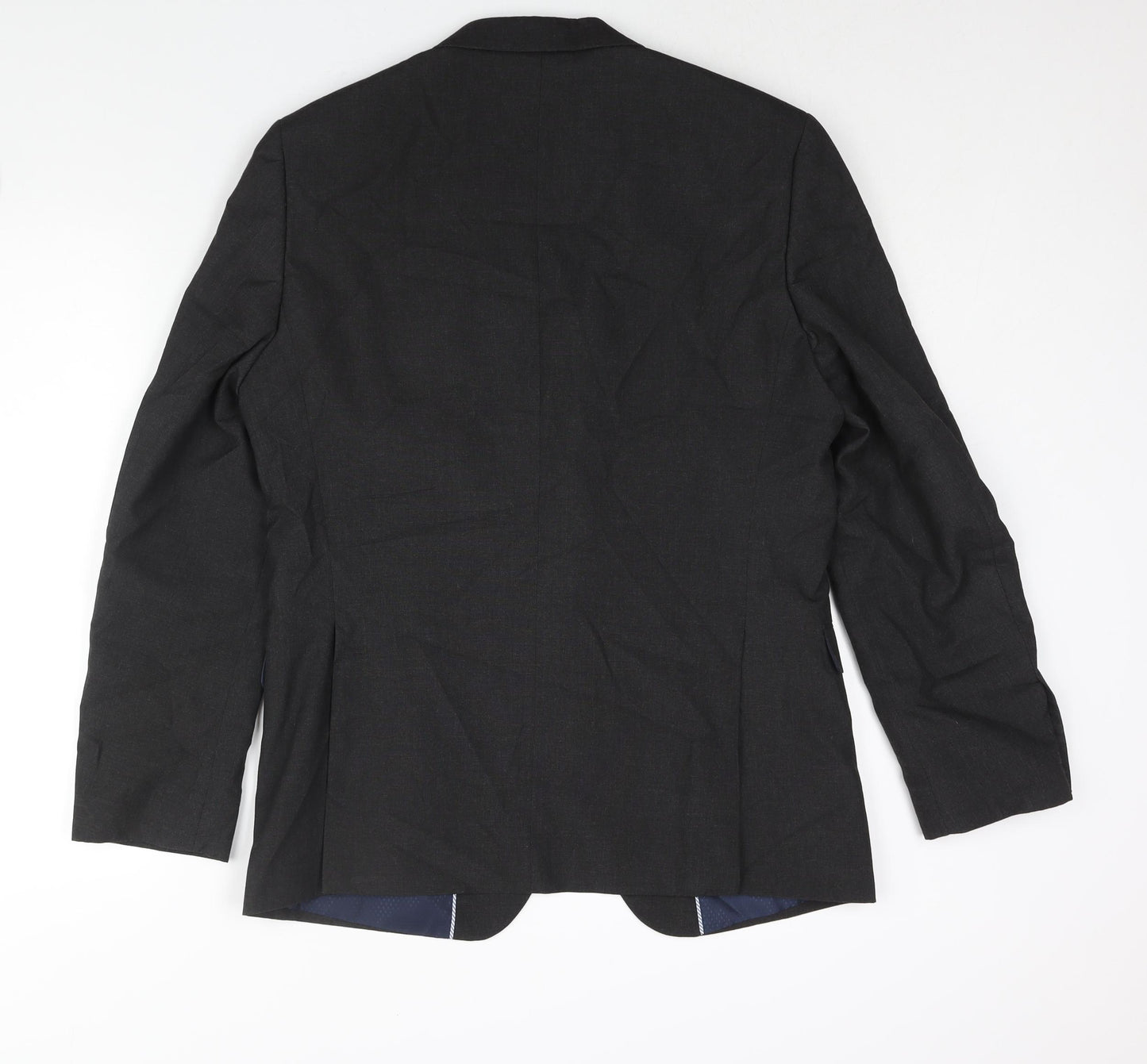 Fellini Mens Black Polyester Jacket Suit Jacket Size 40 Regular