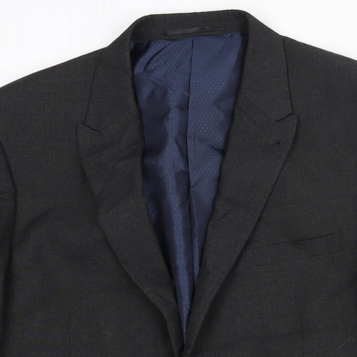 Fellini Mens Black Polyester Jacket Suit Jacket Size 40 Regular