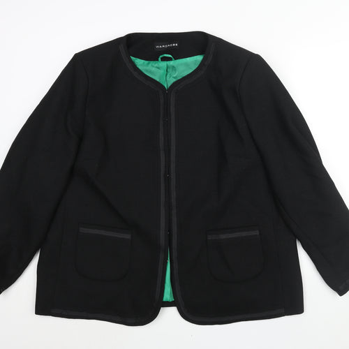 Wardrobe Womens Black Jacket Size 22 Hook & Eye - Textured