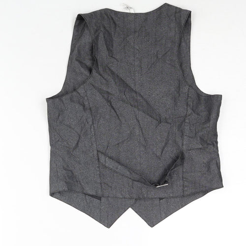 Miss Posh Womens Grey Jacket Waistcoat Size M Button