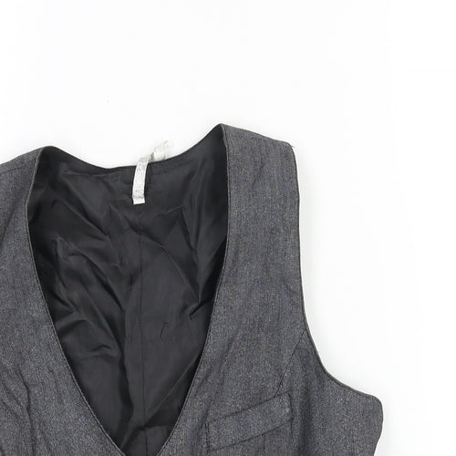 Miss Posh Womens Grey Jacket Waistcoat Size M Button