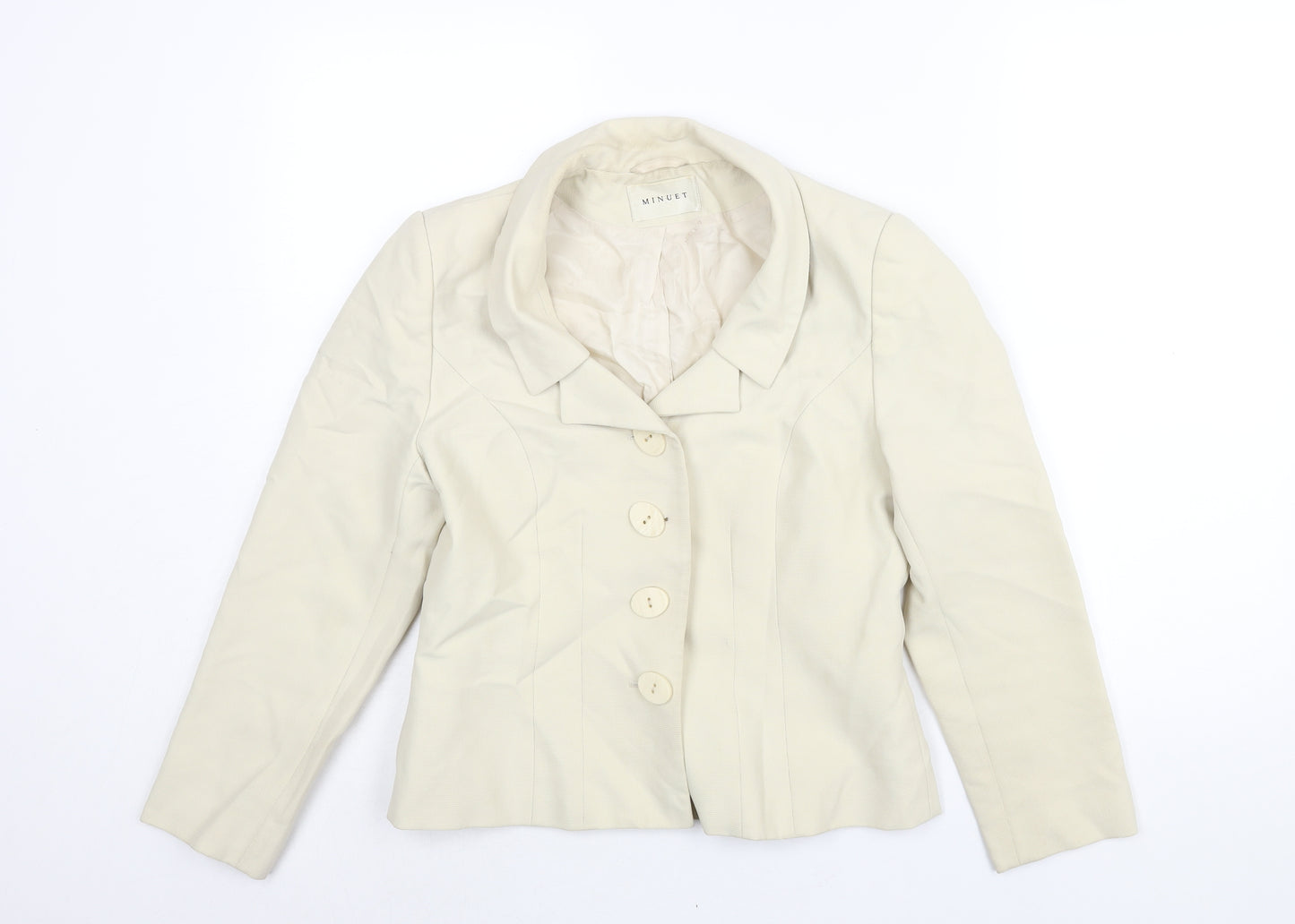 Minuet Womens Ivory Jacket Size 10 Button