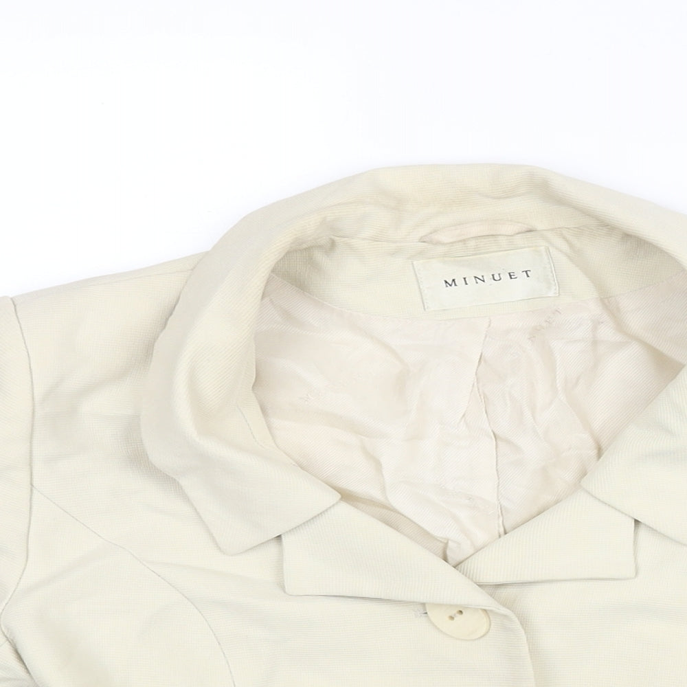 Minuet Womens Ivory Jacket Size 10 Button