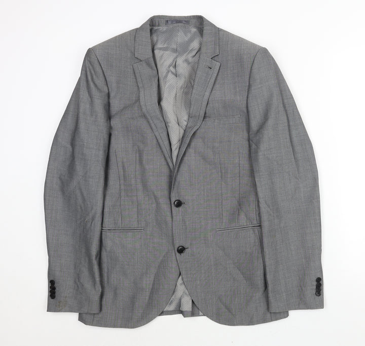 NEXT Mens Grey Wool Jacket Suit Jacket Size 38 Regular