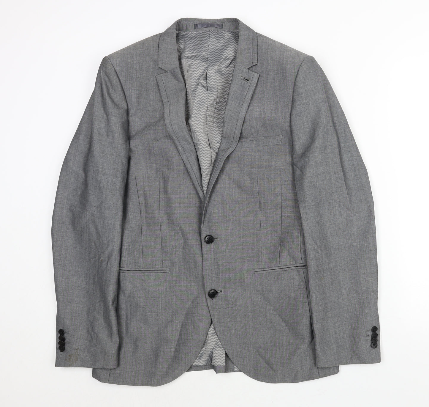 NEXT Mens Grey Wool Jacket Suit Jacket Size 38 Regular