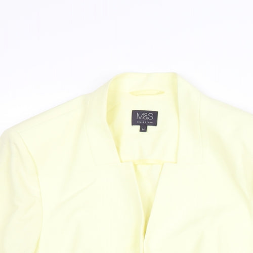 Marks and Spencer Womens Yellow Jacket Blazer Size 14