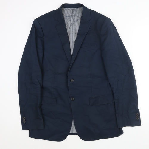 Tessuti Mens Blue Cotton Jacket Blazer Size 40 Regular