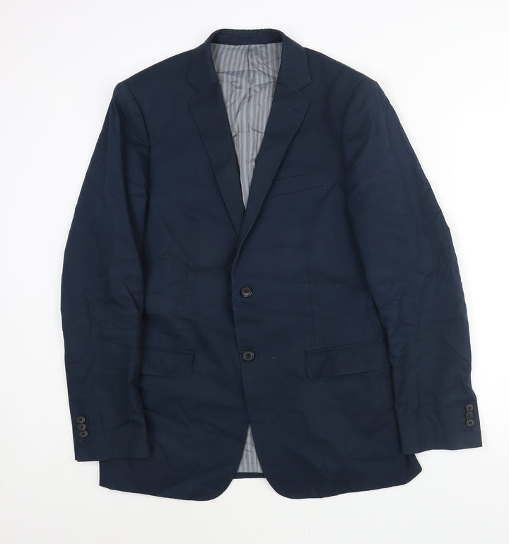 Tessuti Mens Blue Cotton Jacket Blazer Size 40 Regular