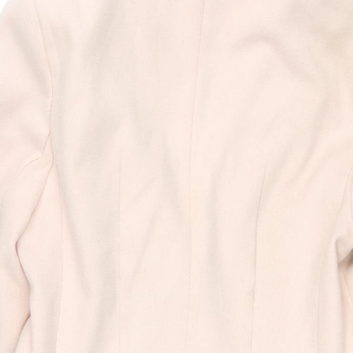 Topshop Womens Pink Overcoat Coat Size 12 Button - Faux Fur Collar