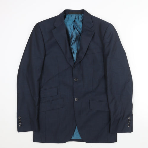 Autograph Mens Blue Polyester Jacket Suit Jacket Size 36 Regular