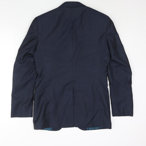 Autograph Mens Blue Polyester Jacket Suit Jacket Size 36 Regular