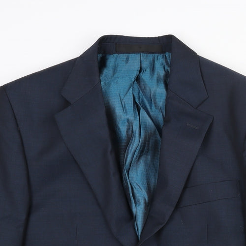 Autograph Mens Blue Polyester Jacket Suit Jacket Size 36 Regular