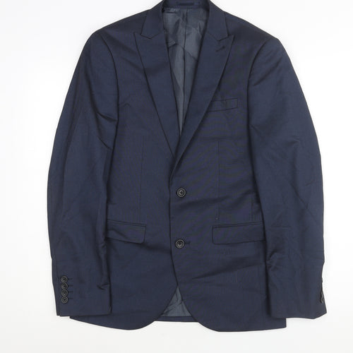 NEXT Mens Blue Polyester Jacket Suit Jacket Size 36 Regular