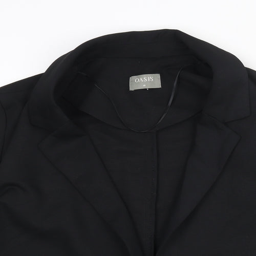 Oasis Womens Black Jacket Blazer Size 10 - Vented Cuff No Closure