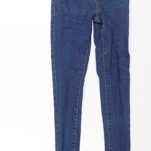 Denim & Co. Womens Blue Cotton Skinny Jeans Size 4 L28 in Regular Zip