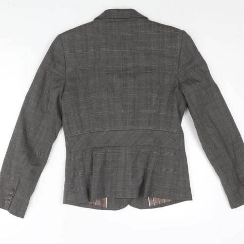 NEXT Womens Grey Check Polyester Jacket Suit Jacket Size 10