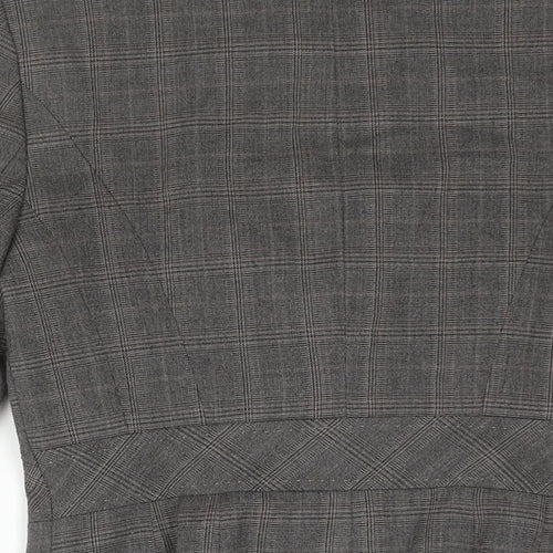 NEXT Womens Grey Check Polyester Jacket Suit Jacket Size 10
