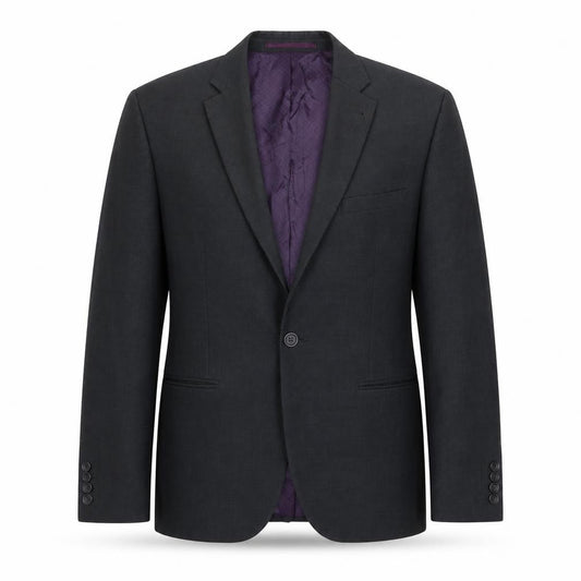 Front view of Next men’s grey polyester jacket suit jacket, size 38, regular