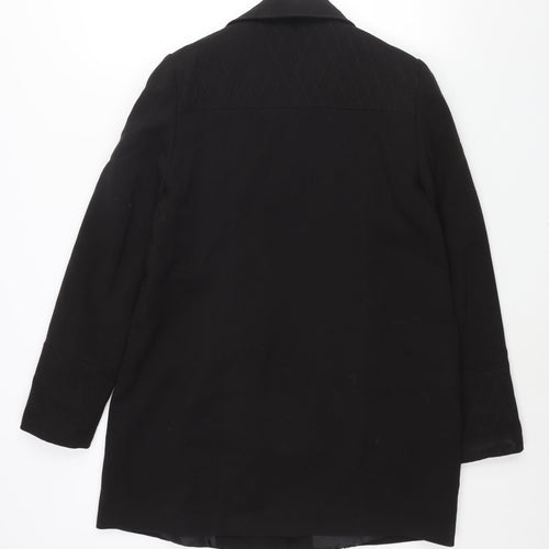 Dororthy Perkins Womens Black Overcoat Coat Size 12 Zip