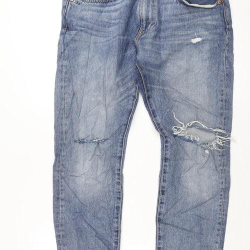 Levi's Mens Blue Cotton Straight Jeans Size 34 in L32 in Regular Zip