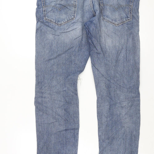 Levi's Mens Blue Cotton Straight Jeans Size 34 in L32 in Regular Zip