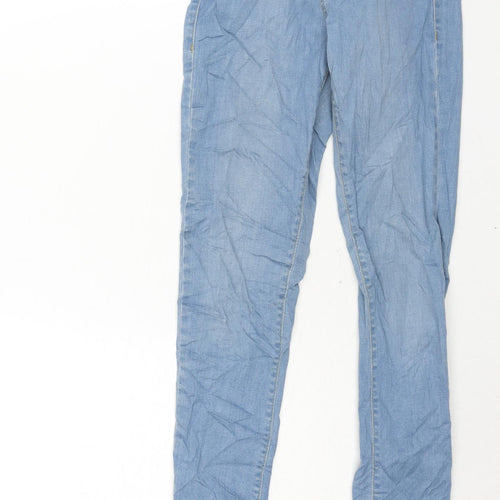 Topshop Womens Blue Cotton Skinny Jeans Size 25 in L34 in Regular Zip