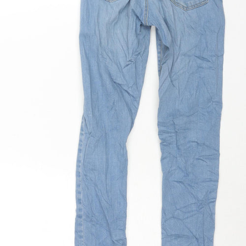 Topshop Womens Blue Cotton Skinny Jeans Size 25 in L34 in Regular Zip
