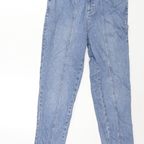 ASOS Womens Blue Cotton Tapered Jeans Size 30 in L30 in Regular Zip - Front Seam Detail