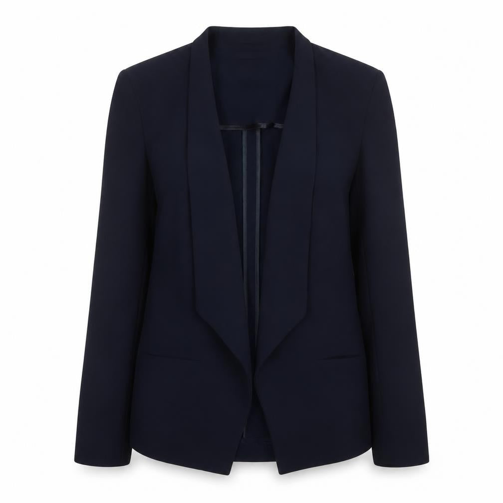 Front view of Marks & Spencer women’s blue jacket blazer, size UK 10