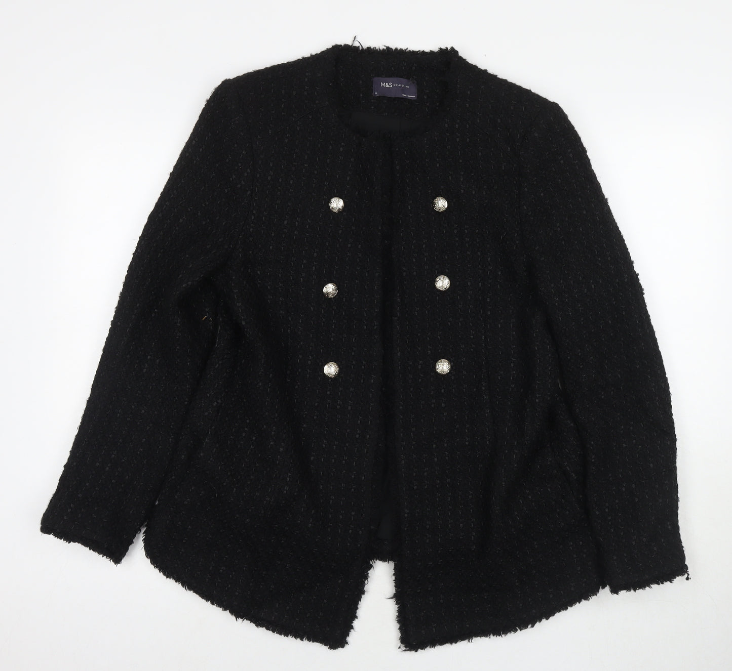 Marks and Spencer Womens Black Jacket Size 14 Hook & Eye
