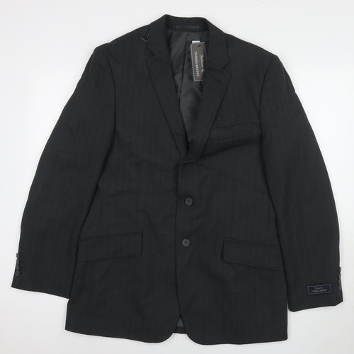 Thomas Brooks Mens Grey Polyester Jacket Suit Jacket Size 40 Regular