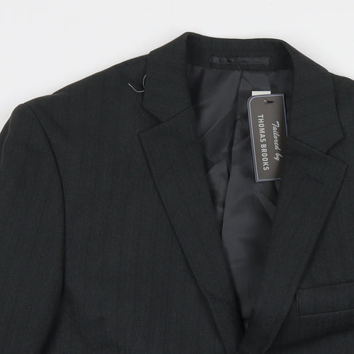 Thomas Brooks Mens Grey Polyester Jacket Suit Jacket Size 40 Regular