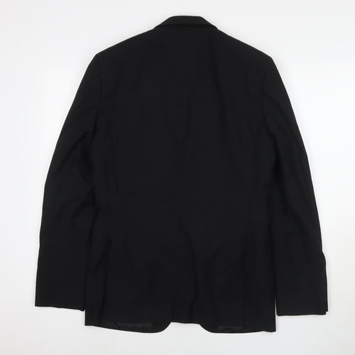 Red Herring Mens Black Polyester Jacket Suit Jacket Size 38 Regular