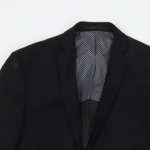 Red Herring Mens Black Polyester Jacket Suit Jacket Size 38 Regular