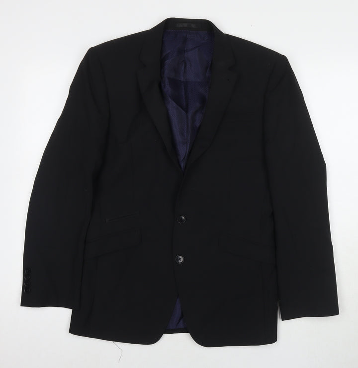NEXT Mens Black Wool Jacket Suit Jacket Size 36 Regular