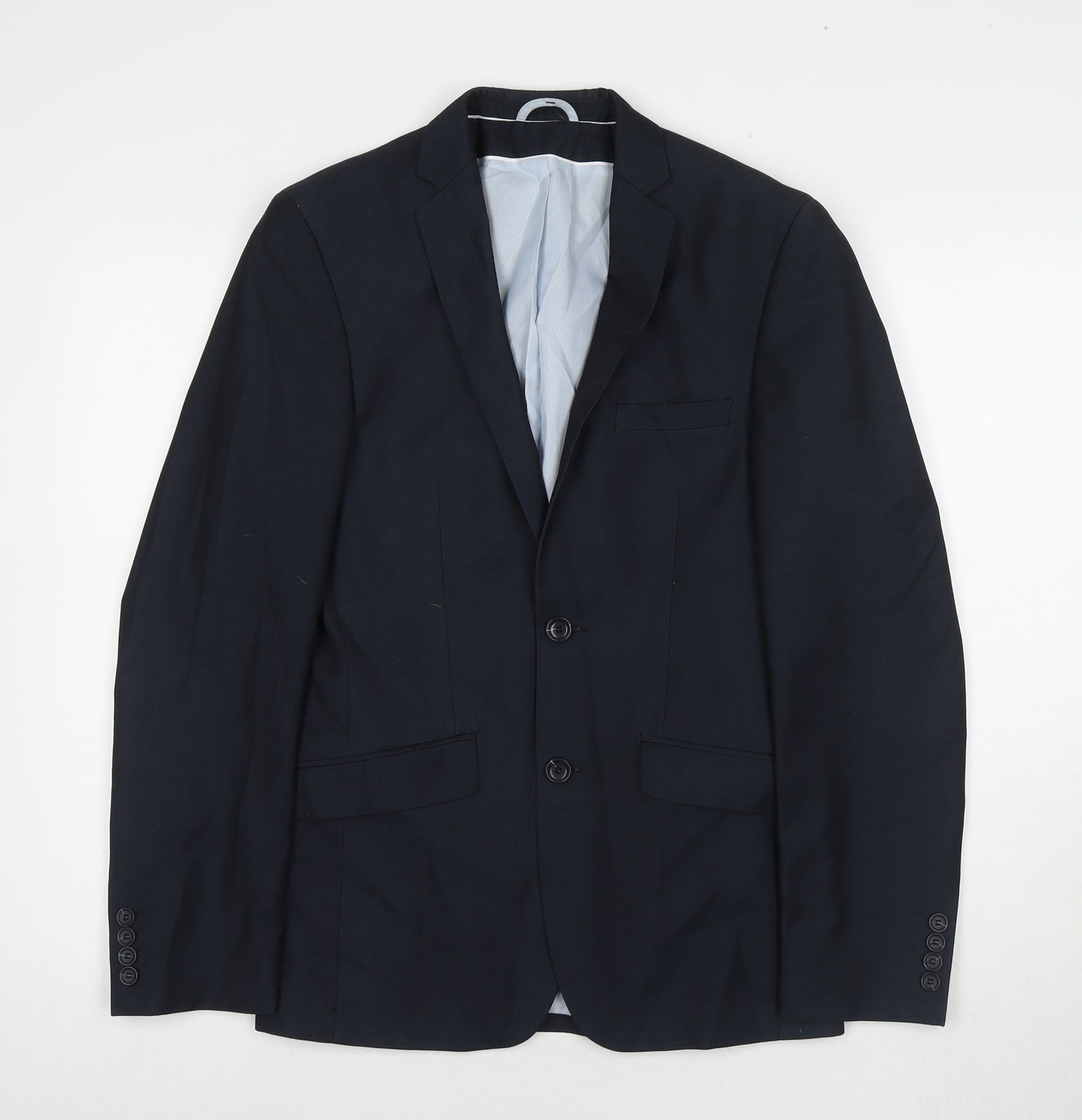 Burton Mens Blue Polyester Jacket Suit Jacket Size 36 Regular