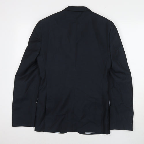 Burton Mens Blue Polyester Jacket Suit Jacket Size 36 Regular