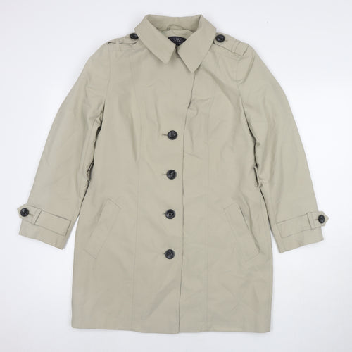 Marks and Spencer Womens Beige Trench Coat Jacket Size 12 Button