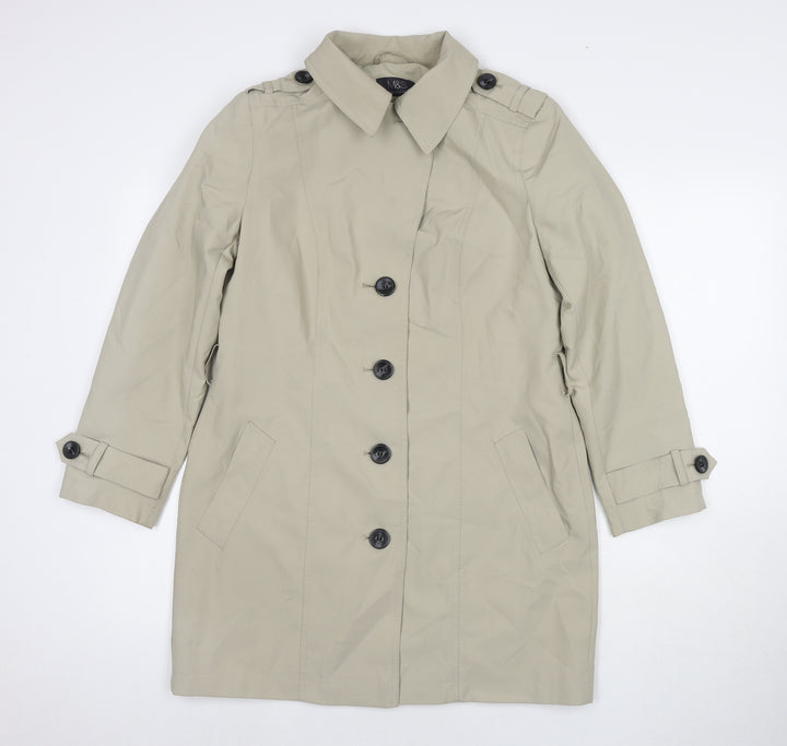 Marks and Spencer Womens Beige Trench Coat Jacket Size 12 Button