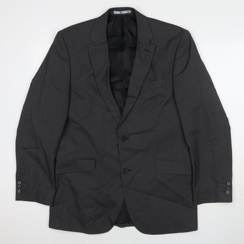 Burton Mens Grey Polyester Jacket Suit Jacket Size 40 Regular