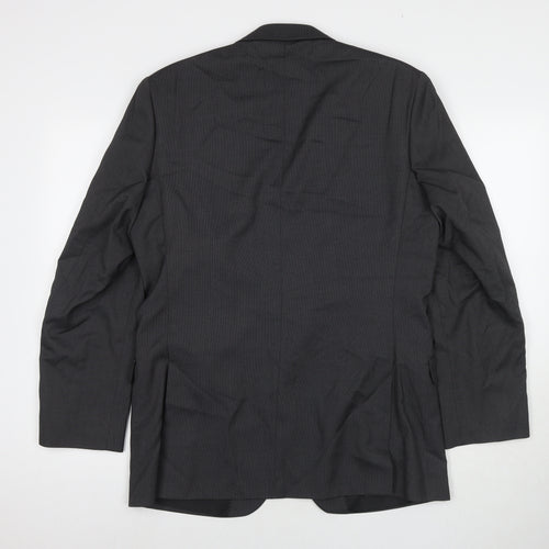 Burton Mens Grey Polyester Jacket Suit Jacket Size 40 Regular