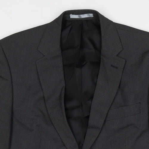 Burton Mens Grey Polyester Jacket Suit Jacket Size 40 Regular