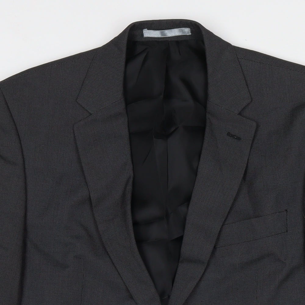 Burton Mens Grey Polyester Jacket Suit Jacket Size 40 Regular