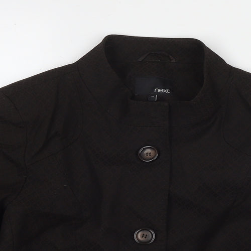 NEXT Womens Brown Geometric Jacket Blazer Size 14 Button