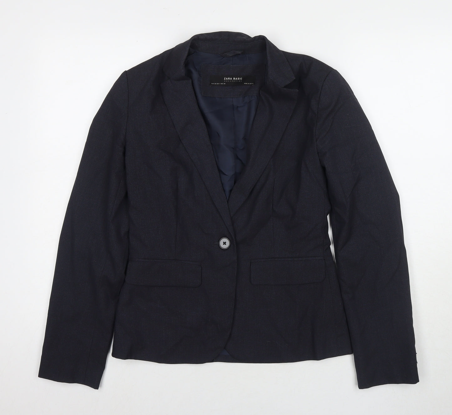 Zara Womens Blue Jacket Blazer Size 8 Button
