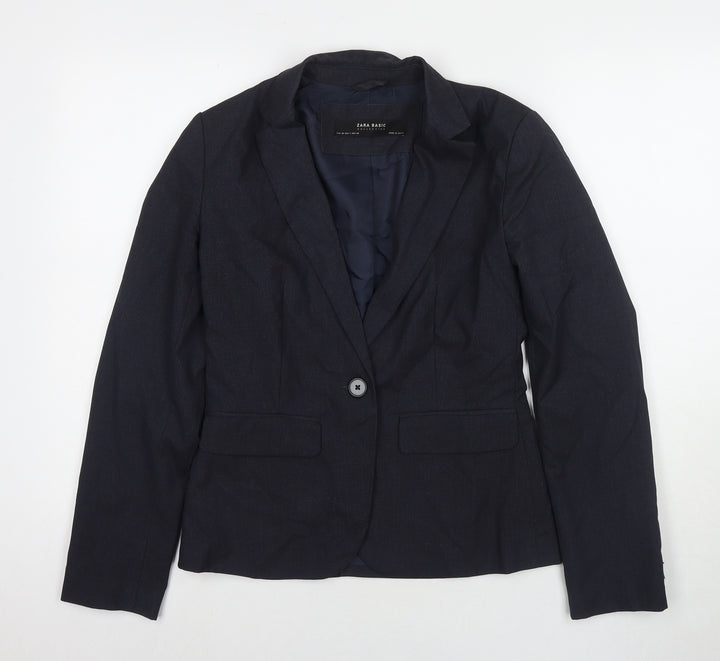 Zara Womens Blue Jacket Blazer Size 8 Button